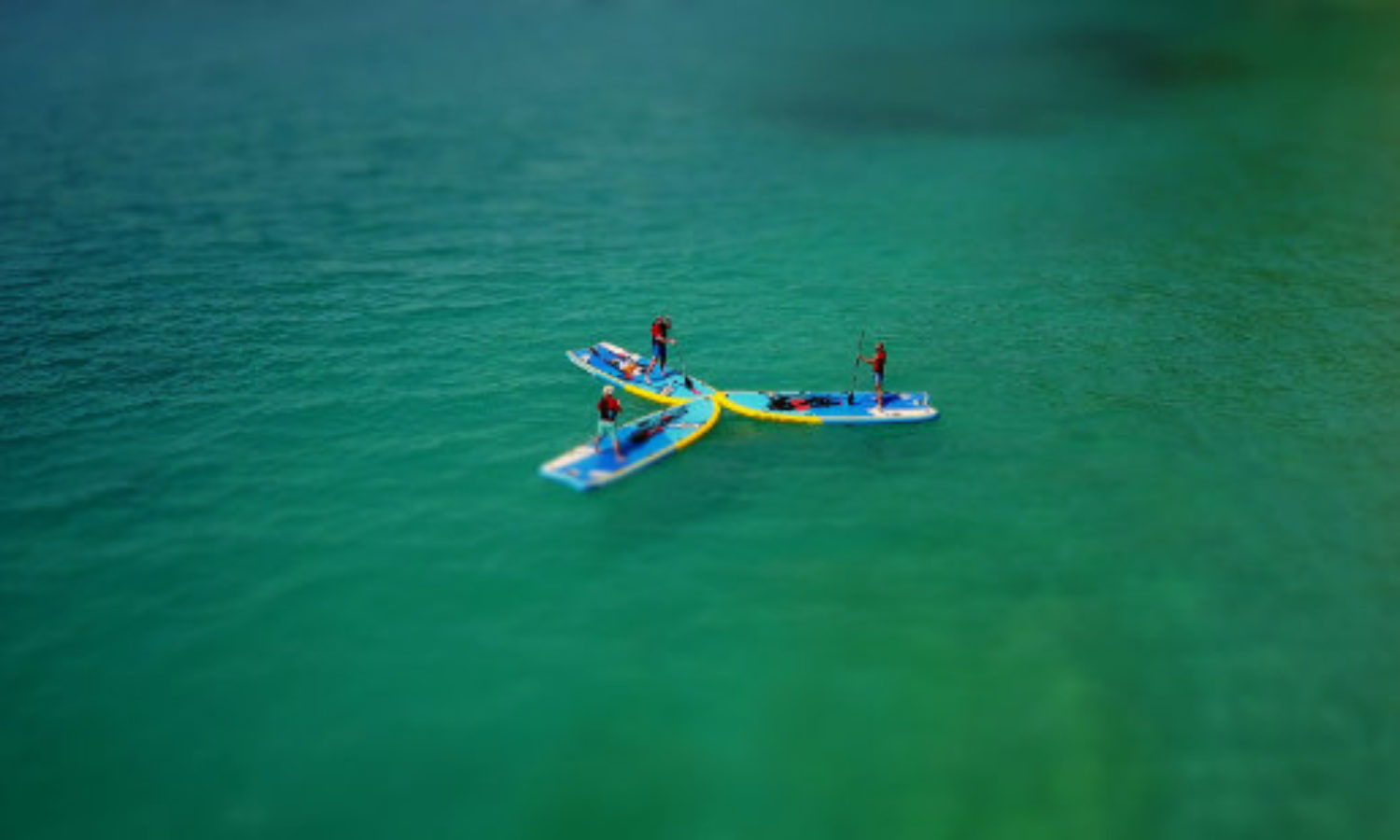 Surf boards in Albania in tilt-shift video