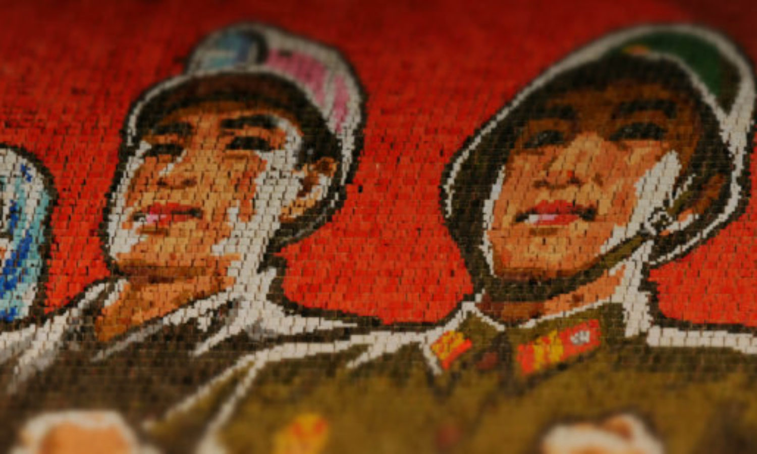 Mass Games Mosaic in Pyongyang, North Korea in tilt-shift video