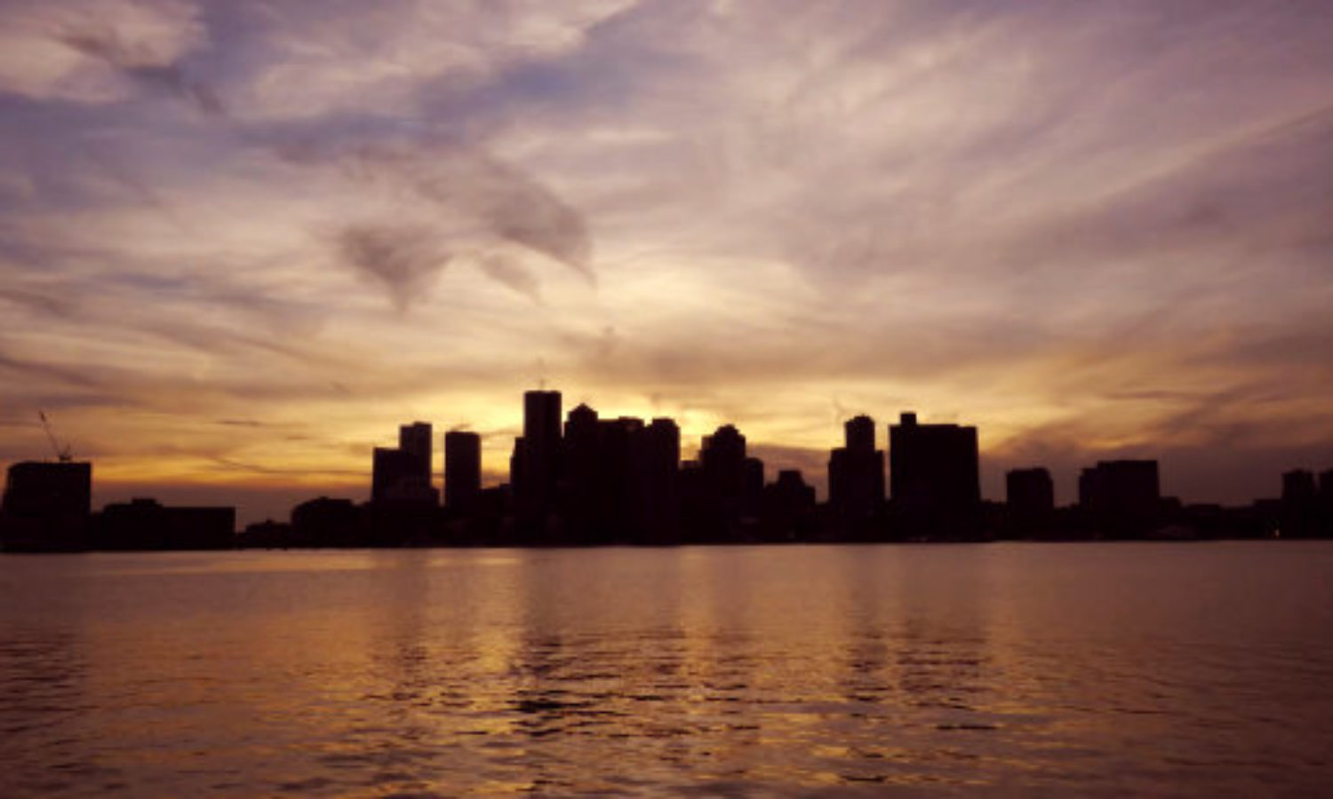 Skyline Boston at sunset in tilt shift video