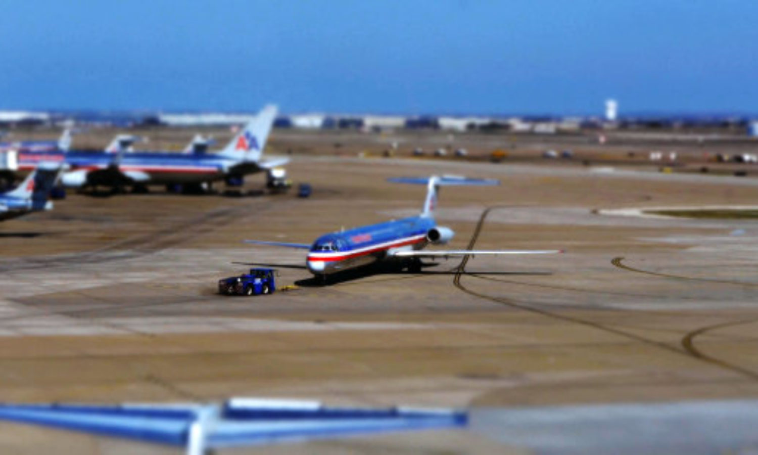 Airport in tilt-shift video