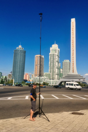 Joerg Daiber shooting a time lapse video in Pyongyang, North Korea